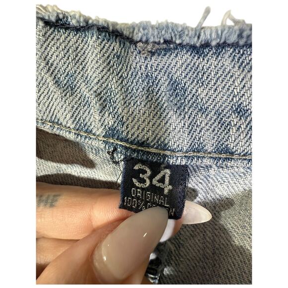 Vintage Straight Leg Printed Bermuda Denim Shorts 34 - Picture 7 of 7